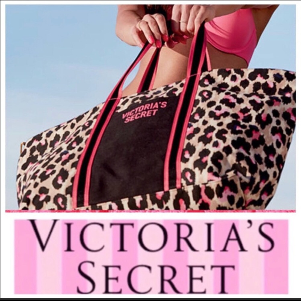 Victoria’s Secret cheetah print tote bag